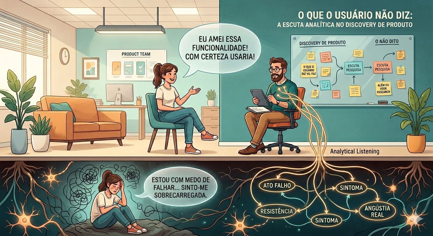 O que o usuário diz vs. o que ele realmente faz.