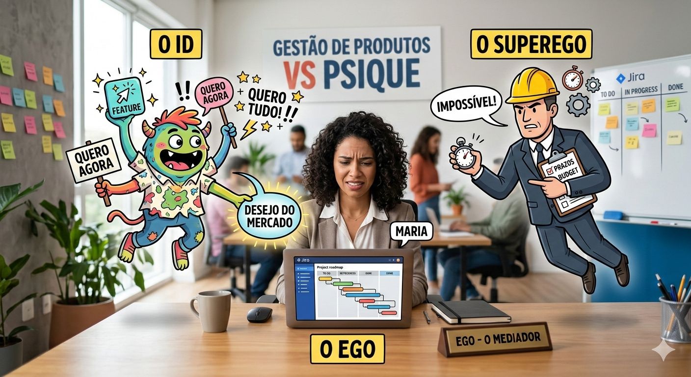 Se Freud tivesse sido Product Manager, o divã dele seria um board do Jira. 🛋️💻